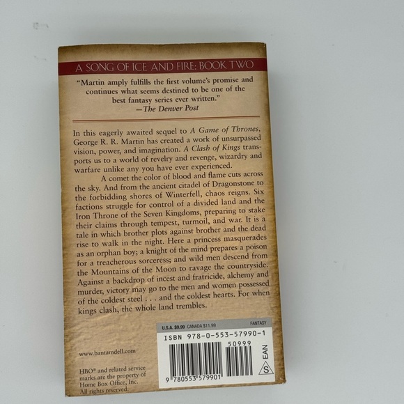 A Clash of Kings by George R.R. Martin - Paperback - Picture 3 of 3